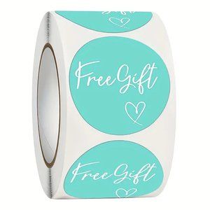 NEW 500 Stickers, Circular Free Gift Sticker, Round Thank You Stickers - Blue